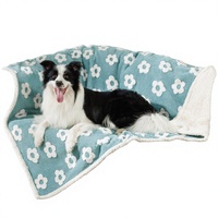 Couverture imperméable en polyester pour chien et chat, douce, réversible, en polaire, moderne, pour usage intérieur, 67x57, bleue