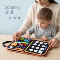 Livre d'activités sensorielles Montessori personnalisable et réutilisable en feutre pour bébés, livre silencieux, livre d'autocollants magiques, jouet éducatif pour enfants
