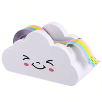 Vente directe usine – Nouveau kit de ruban adhésif Washi en plastique mignon, avec découpeur créatif en forme de nuage arc-en-ciel, compact et pratique pour l'école et le bureau des étudiants