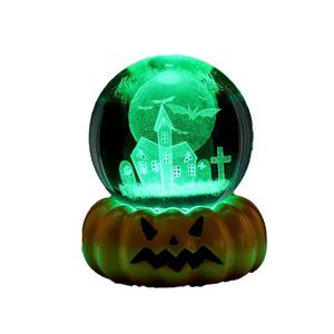 क्रिस्टल भूत का सम्मान बर्फ विश्व हेलोलीन उत्सव पार्टी की सजावट कद्दू बेस क्रिस्टल की लाइट बॉल - Product Image 5