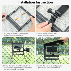 Amazear Kit de fixation magnétique 3-en-1 pare-soleil et support de clôture - Support à ventouse à dégagement rapide pour caméra d'action/téléphone anti-reflet - Product Image 2