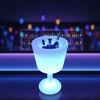 CoolQing Seau à glace LED RGB rechargeable personnalisé pour la vente en gros, idéal pour les organisateurs de mariages, la location d'événements, les bars, les boîtes de nuit et la décoration de fêtes