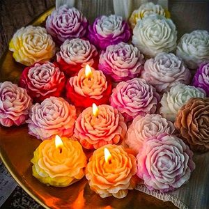 Food Grade Silicone Peony Mold, Non-stick Anti-slip Durable <b>Mould</b> for Candle Soap Resin Clay Plaster Chocolate Cake Decor - Product Image 4