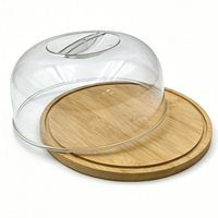 Supports à gâteaux ronds et carrés en bois de bambou pour mariages et événements, présentoirs à gâteaux avec couvercle pour décoration de mariage