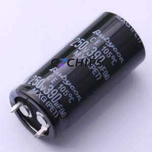 Condensador Electrolítico de Aluminio de Montaje a Presión 250MXG390MEFCSN20X40, Componente de Orificio Pasante THT, D20xL40mm 390uF 20% 250V 10mm - Product Image 1