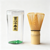 Meilleure Vente : Ensemble 2 pièces de fouet à matcha manuel traditionnel en bambou (Chasen) et cuillère à matcha, 80/100/120 dents, pour thé vert en poudre, idéal comme cadeau