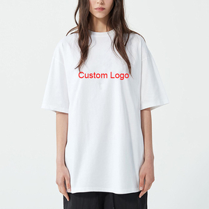 Camiseta de algodón de alta calidad personalizada para hombres, camiseta de gran tamaño de peso pesado en blanco, camisetas con estampado de moda para Unisex - Product Image 1