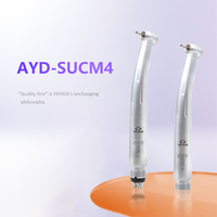 Turbina Dental de Alta Velocidad con Certificación ISO, Metálica, con Botón de Presión y Triple Spray de Agua