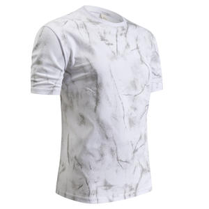 SHENGHAO T-shirts d'été pour hommes du fabricant Manches courtes en détresse Nouveaux tissus bicolores Coton tricoté Surdimensionné Burn-Out - Product Image 2