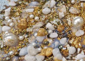 Decorazione Islamica per la Casa, Calligrafia Araba Blu 3D con Perle e Brillantini, Dipinti a Mano su Tela, Arte Murale - Product Image 3