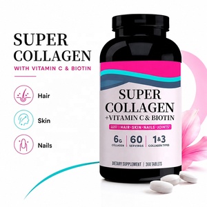Comprimés de collagène 360 unités, fabricant OEM certifié GMP, soutient la santé des cheveux, de la peau, des ongles et des articulations, complément de collagène en poudre - Product Image 2