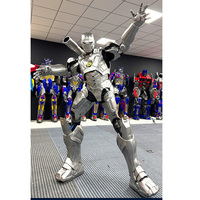 Costume de mascotte géant Happy Sky LED Clown Robot Stilt Walker pour adultes unisexe, idéal pour les fêtes d'Halloween et les événements de cosplay