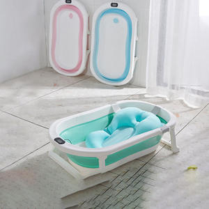 <span class=keywords><strong>Baignoire</strong></span> bébé multifonctionnelle en plastique <span class=keywords><strong>avec</strong></span> <span class=keywords><strong>coussin</strong></span>, <span class=keywords><strong>baignoire</strong></span> bébé portable de voyage <span class=keywords><strong>avec</strong></span> thermomètre, bide <span class=keywords><strong>pliable</strong></span> - Product Image 2