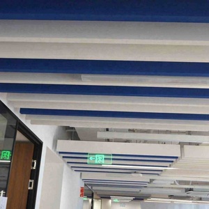 Gürültü kontrolü fiberglas yün akustik paneller tavan sistemi azaltma bulut tavanlar Oem üretici şerit saptırma plakaları - Product Image 1