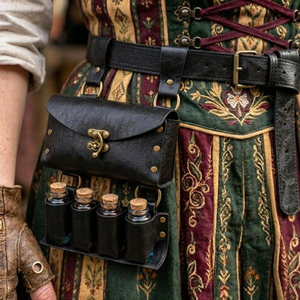 Nouvelle Sacoche Latérale Fantaisie en Cuir PU pour Quatre Bouteilles de <span class=keywords><strong>Médecine</strong></span> Médiévales, Accessoire de Costume de Magicien Unisexe - Product Image 3