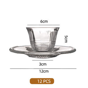Elegant <b>and</b> Durable Glass Drink <b>Cup</b> with <b>Saucers</b> Eco-Friendly Tableware Set for Home for Coffee Mugs <b>and</b> Beverages - Product Image 1