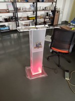 Atril de acrílico transparente con iluminación LED, plataforma de acrílico, podio, atril de acrílico con iluminación LED