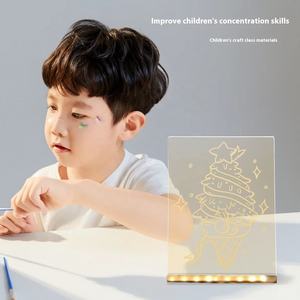 Croquis faits à la main acrylique conseil LED veilleuse Halloween bricolage sculpture avec batterie pour chambre noël atmosphère éclairage - Product Image 3