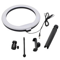 Vente en gros Anneau lumineux LED pour selfie photographique 10 pouces, gradable 26cm Anneau lumineux LED pour selfie avec trépied pour diffusion en direct