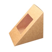 Vente en gros Boîte à sandwich emballage sandwich en papier kraft avec fenêtre emballage de pain petit déjeuner pain dessert