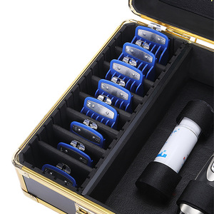 Aluminum Alloy Makeup Case Gold Large Professional Hairdressing <b>Tool</b> <b>Box</b> Storage Case With Combination <b>Lock</b> - Product Image 2