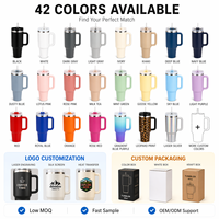 Gobelet isotherme en acier inoxydable à double paroi avec logo personnalisé, 20 oz, 30 oz, 40 oz, tasse à café de voyage, gobelet avec poignée