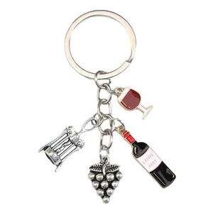 Llavero Abridor de Botellas de <span class=keywords><strong>Vino</strong></span> Personalizado al por Mayor, Amuleto de Metal Esmaltado con Diseño de Uva, Llavero de Acero Inoxidable - Product Image 6