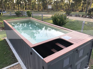 Fabrika bitmiş 20 ft ve 40 ft taşınabilir mobil açık zemin görünür temizle PMMA akrilik cam konteyner havuzu - Product Image 3