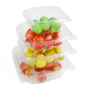 8oz 12oz 16oz 24oz 32oz 48oz riutilizzabili in plastica trasparente per animali domestici con cerniera a conchiglia scatola di insalata di frutta per imballaggio contenitore per alimenti gastronomia