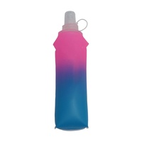 Bouteille d'eau de sport pliable souple et colorée, sans BPA, de qualité alimentaire, dégradée, 250 ml, pour course à pied en extérieur et marathon