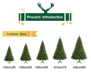 <span class=keywords><strong>Albero</strong></span> di Natale Artificiale Preilluminato OEM con Luci LED 6-6,5 Piedi Pieghevole in PVC Decorazioni Natalizie - Product Image 4