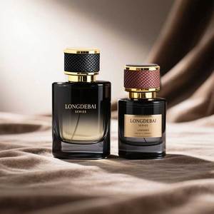 Nuevo Frasco de Perfume Cuadrado Negro Degradado de Lujo, 30ml 50ml 100ml, Frasco de Perfume de Vidrio Personalizado para Hombre con Tapa de Cuero - Product Image 2