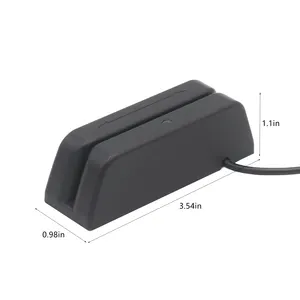 Deftun 3 tracks USB msr90 manual card swipe portable magnetic stripe card reader