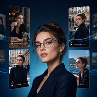 Servicio de Creación de Contenido de Estilo de Vida con IA, Modelo de Moda Virtual, Videotrabajo y Publicidad de Gafas