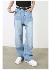 Jeans de Mezclilla de Alta Calidad, Estilo Vintage, Fabricante Personalizado, Algodón Grueso, Corte Holgado, Estilo Italiano, Pierna Ancha, Estilo Japonés, Corte Bootcut para Hombre - Product Image 2