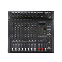 Mixer Amplifier Audio Profesional 8-Kanal 16DSP Bertenaga USB untuk Kontroler DJ Bahan Logam Fitur MP3