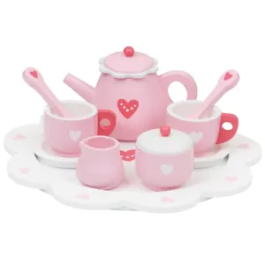 Festa de chá rosa com estilo cardíaco, crianças, brinquedo para crianças, conjunto de chá