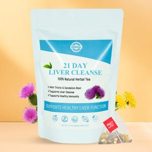 Chinaherbs - Té Orgánico para la Salud del Hígado de 21 Días, Té de Raíz de Diente de León y Crisantemo Puro, Natural, Vegano, Sin Gluten, en Bolsitas, Caja a Granel - Product Image 1