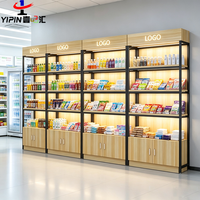 Vitrine murale personnalisée avec logo, armoire de rangement inférieure verrouillable pour produits de beauté, cosmétiques, présentoir mural pour la vente au détail