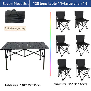 Juego de mesa de comedor y silla para exteriores con diseño de panel moderno Base de caballete plegable portátil ligera para Taller y Camping - Product Image 5