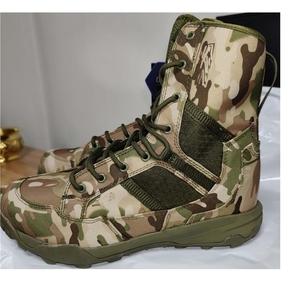 Botas de desierto ultraligeras TSB4 verde bosque, camuflaje verde jungla, cuero negro, color coyote, con cremallera lateral. - Product Image 5