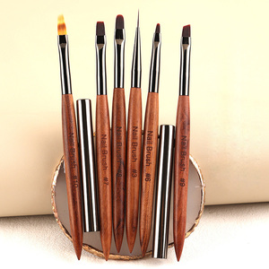 Pinceau à ongles en gel avec manche en bois de santal, pour dégradé ombré, motif fleur marguerite, dessin de lignes, effet œil de chat, manucure, salon, nail art - Product Image 3