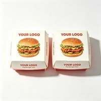 Caja de Embalaje de Alimentos de Primera Calidad para Comida Rápida, Caja de Papel Kraft para Llevar Hamburguesas, Pollo Frito, Pizza, Hamburguesas, con Tapa Abatible