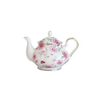 Service à thé de l'après-midi en porcelaine fine française avec bordure or rose, comprenant tasse à thé, soucoupe, carafe à lait et sucrier – Ensemble de café et thé haut de gamme