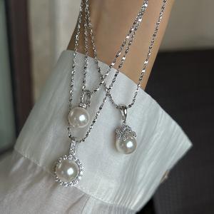 Collar de Plata de Ley S925 con Brillante Perla de Riqueza, Diamante Amarillo, Cielo Estrellado, Galaxia Súper Inmortal, Brillo Galore - Product Image 3