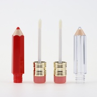 Tubes de brillant à lèvres jaunes personnalisés pour bricolage Récipients en plastique de 10ml avec logo personnalisé pour emballage de rouge à lèvres pour cosmétiques