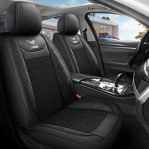 Cubierta de asiento de coche universal de 5 asientos conjunto completo cojín de asiento de coche delantero y trasero impermeable de piel sintética de lujo - Product Image 1