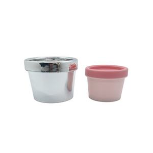 Fournisseur Produit Usine Ruban métallique de luxe 50g 100g Pot cosmétique en plastique luxuriant Récipient pour crème capillaire maquillage Pot pour crème glacée avec couvercle intérieur - Product Image 1