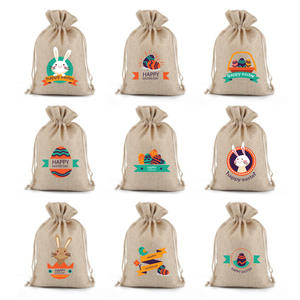 Sacs cadeaux en toile <span class=keywords><strong>de</strong></span> jute personnalisés en usine, motif <span class=keywords><strong>lapin</strong></span> <span class=keywords><strong>de</strong></span> Pâques <span class=keywords><strong>de</strong></span> <span class=keywords><strong>dessin</strong></span> animé, pour la remise <span class=keywords><strong>de</strong></span> diplômes, vente en gros, imprimés par transfert thermique, avec cordon <span class=keywords><strong>de</strong></span> serrage, peints à l'œuf - Product Image 5