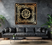 Peinture calligraphique dorée de luxe personnalisée, impressions sur toile islamique du Coran, art mural musulman pour la maison, huile pour projets de décoration intérieure